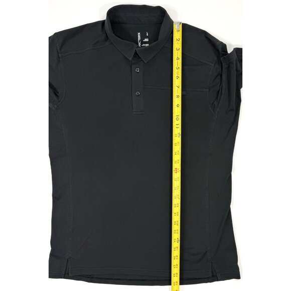 Arcteryx Mens Captive Polo Shirt Performance Stretch Short Sleeve Sz Large Black - Picture 13 of 13